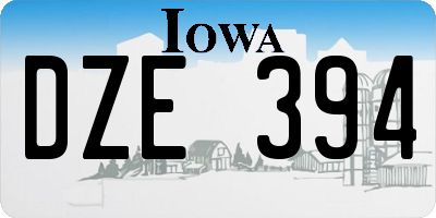 IA license plate DZE394