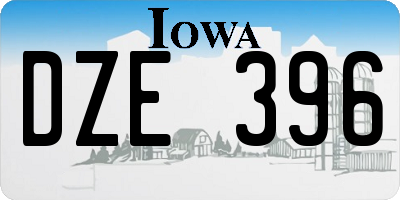 IA license plate DZE396