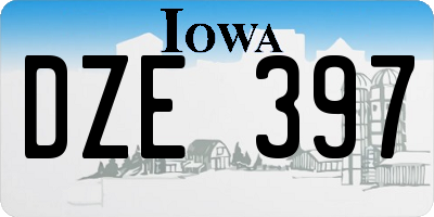 IA license plate DZE397