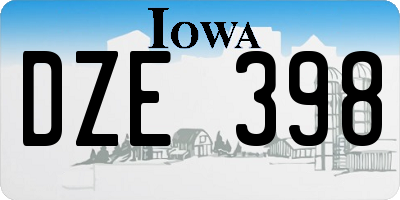 IA license plate DZE398