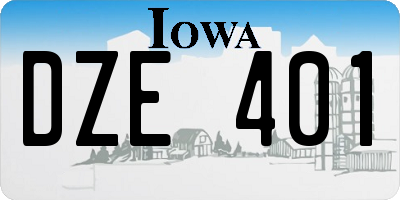 IA license plate DZE401