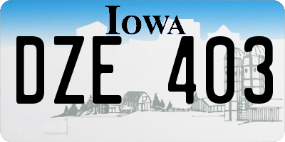 IA license plate DZE403