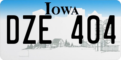 IA license plate DZE404