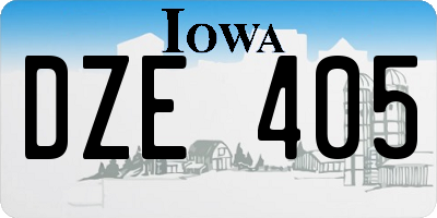 IA license plate DZE405