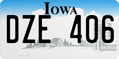 IA license plate DZE406