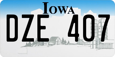 IA license plate DZE407