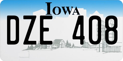IA license plate DZE408