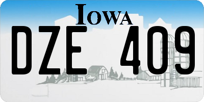 IA license plate DZE409