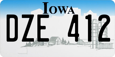 IA license plate DZE412