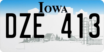 IA license plate DZE413
