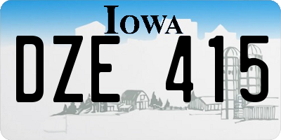 IA license plate DZE415