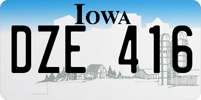 IA license plate DZE416