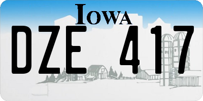 IA license plate DZE417