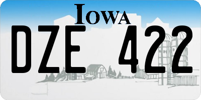 IA license plate DZE422