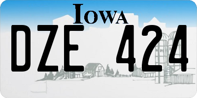 IA license plate DZE424