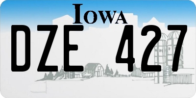 IA license plate DZE427