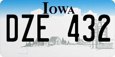 IA license plate DZE432