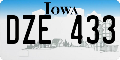 IA license plate DZE433