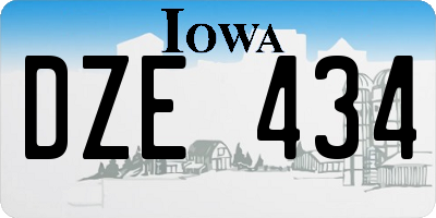 IA license plate DZE434