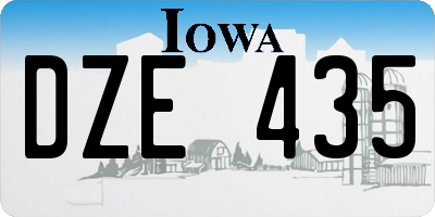 IA license plate DZE435