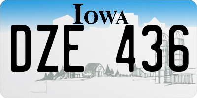 IA license plate DZE436