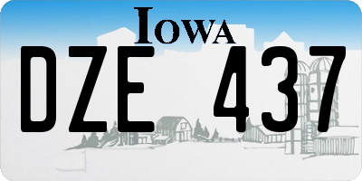 IA license plate DZE437