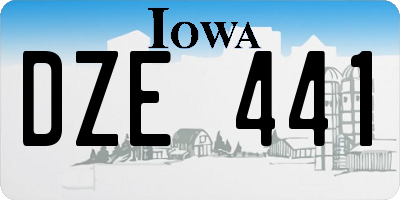 IA license plate DZE441