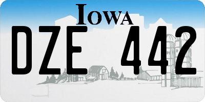 IA license plate DZE442