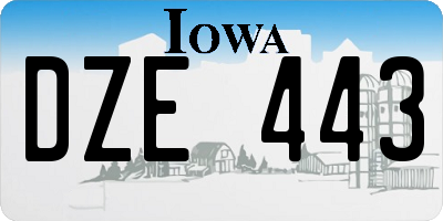 IA license plate DZE443