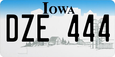 IA license plate DZE444