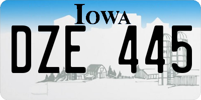 IA license plate DZE445