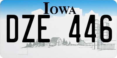 IA license plate DZE446