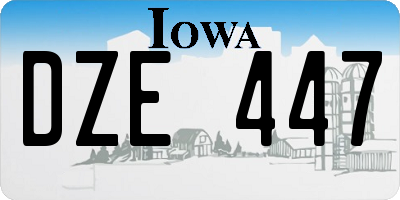 IA license plate DZE447