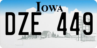 IA license plate DZE449