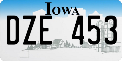 IA license plate DZE453