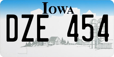 IA license plate DZE454