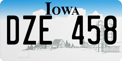 IA license plate DZE458