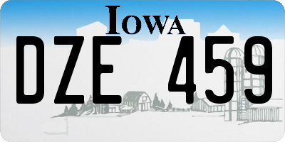 IA license plate DZE459