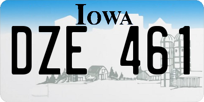 IA license plate DZE461