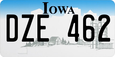 IA license plate DZE462