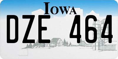 IA license plate DZE464