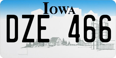 IA license plate DZE466