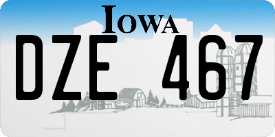 IA license plate DZE467