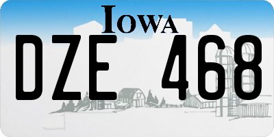 IA license plate DZE468