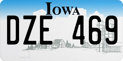 IA license plate DZE469