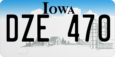 IA license plate DZE470