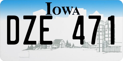 IA license plate DZE471