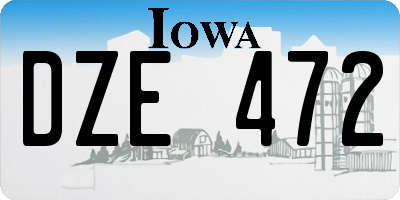 IA license plate DZE472