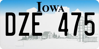 IA license plate DZE475