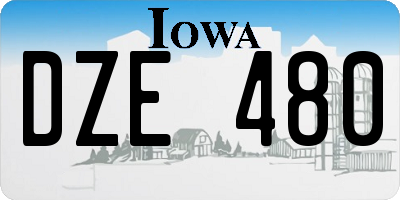 IA license plate DZE480